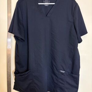 Cherokee Black V-Neck Scrub Top
